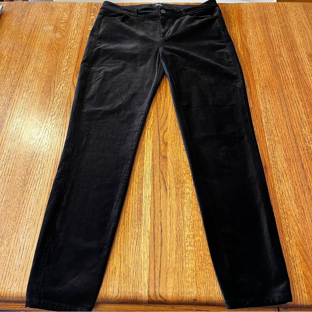 Paige Verdugo Women's Black Velvet Overdyed Ultra Skinny Jeans Pants Size 31 - Picture 2 of 10